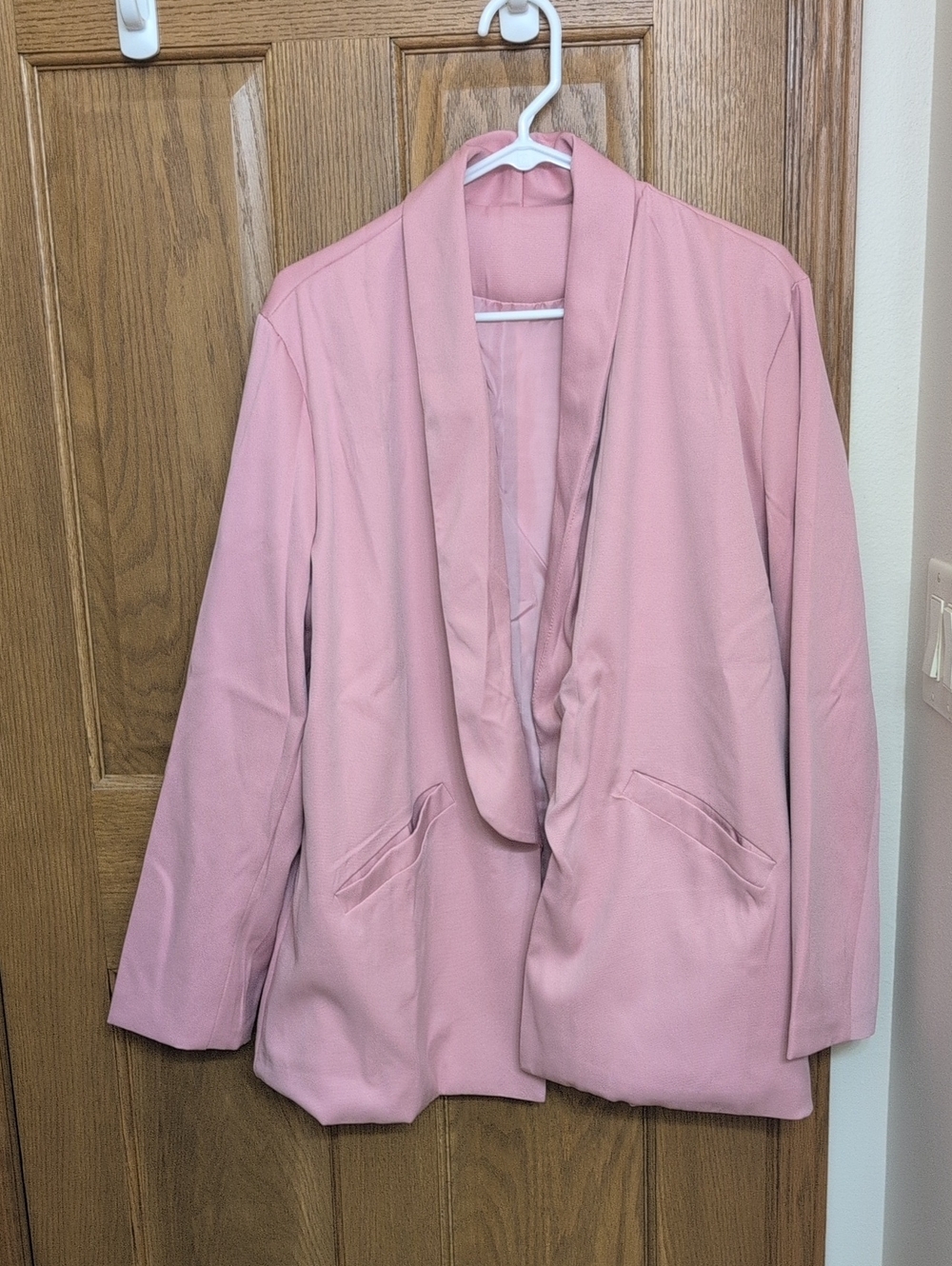 Women's Pink Open-Front Blazer Jacket